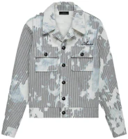 AMIRI SS23 White Blue Striped Colorblock Jacket SS23MOS022-371 AMIRI SS23 White Blue Striped Colorblock Jacket SS23MOS022-371