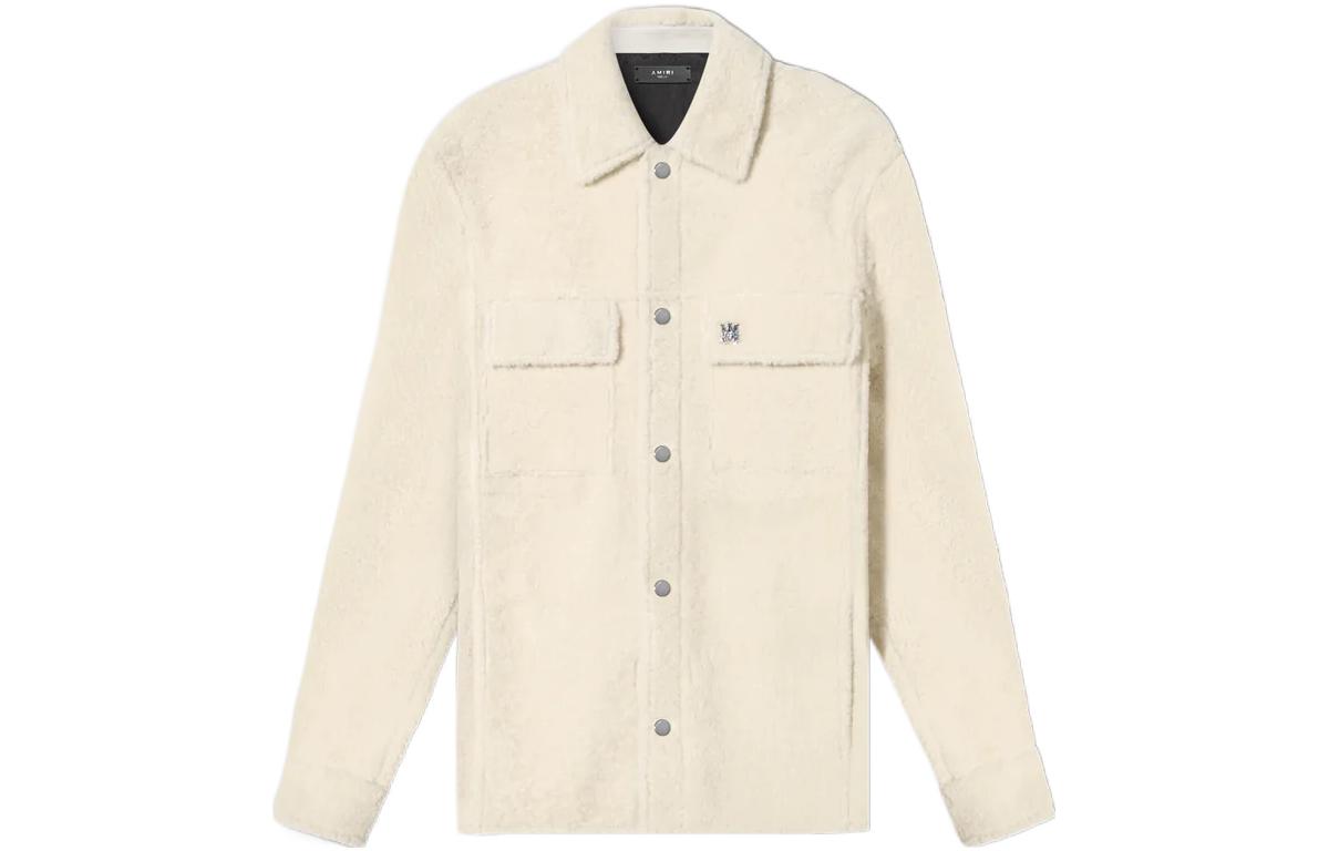 AMIRI SS23 White Minimalist Logo Straight-Cut Long Sleeve Jacket PS23MLJ005-271