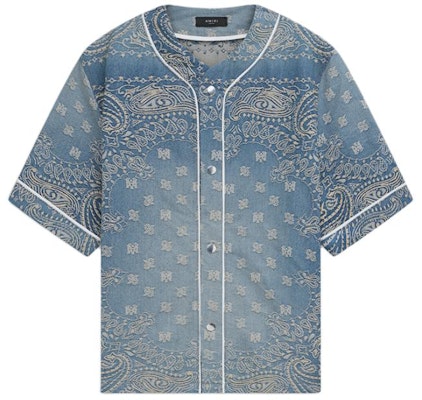 AMIRI SS24 藍色印花短袖休閒襯衫扣衫。 AMDNIR1001 Buy AMIRI SS24 藍色印花短袖休閒襯衫扣衫。 AMDNIR1001