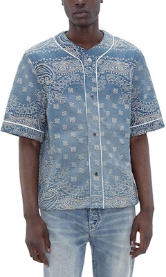 AMIRI SS24 藍色印花短袖休閒襯衫扣衫。 AMDNIR1001 Lookbook AMIRI SS24 藍色印花短袖休閒襯衫扣衫。 AMDNIR1001