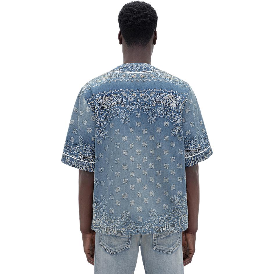 Purchase AMIRI SS24 藍色印花短袖休閒襯衫扣衫。 AMDNIR1001