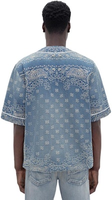 AMIRI SS24 藍色印花短袖休閒襯衫扣衫。 AMDNIR1001 Purchase AMIRI SS24 藍色印花短袖休閒襯衫扣衫。 AMDNIR1001