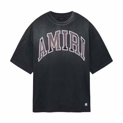 AMIRI SS24 Black Crewneck Graphic Logo Short Sleeve T-Shirt Casual Fit AMJYTE1052-001