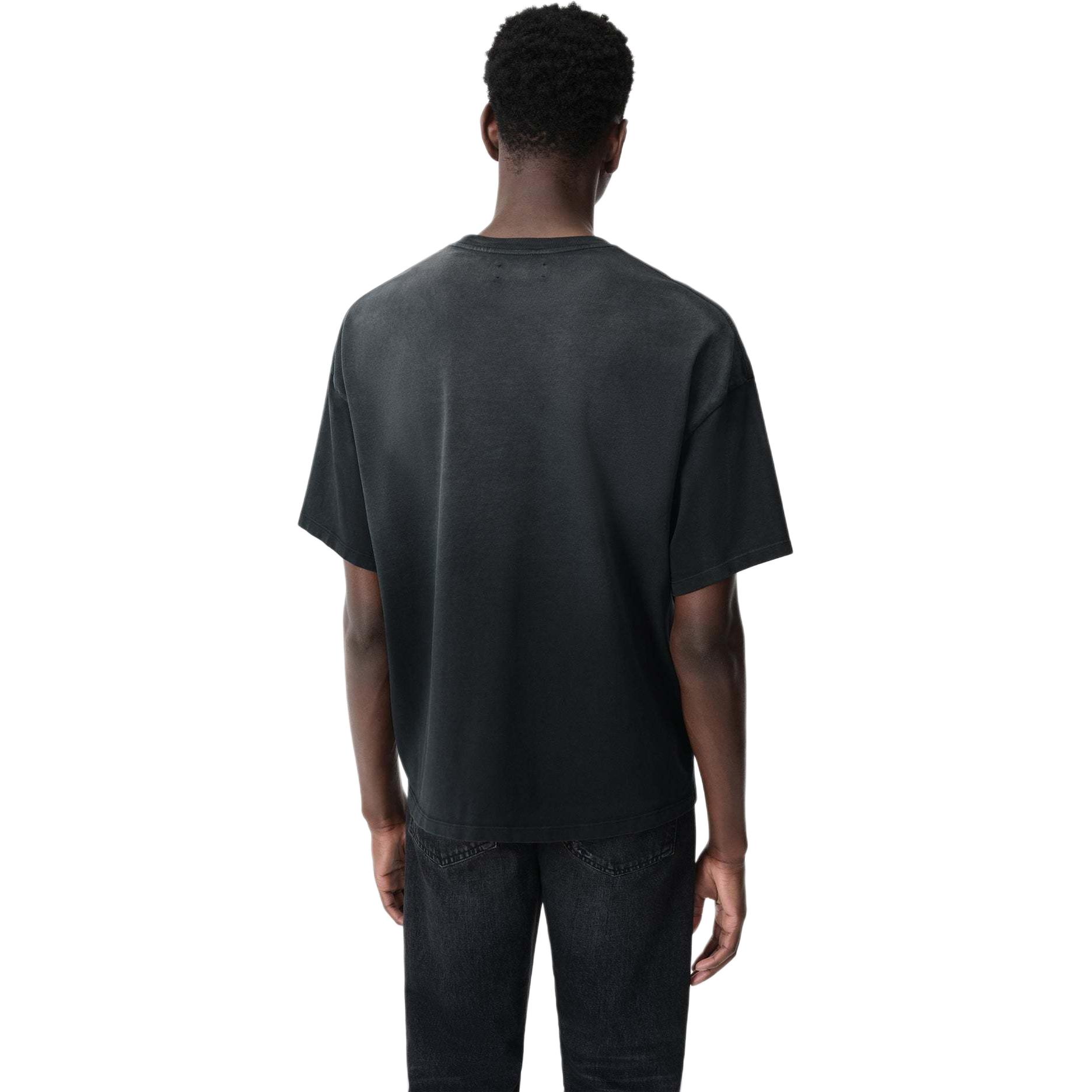 Shop AMIRI SS24 黑色圆领短袖图案标志T恤 休闲版型 AMJYTE1052-001