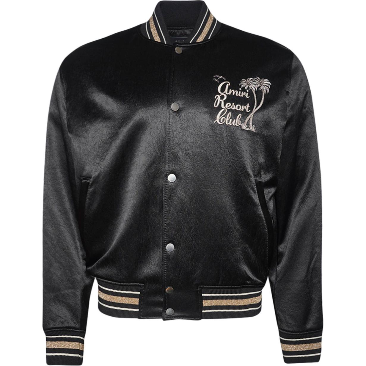 AMIRI SS24 Black Embroidered Logo Single-Breasted Loose Jacket AMOUBB1006-BLACK