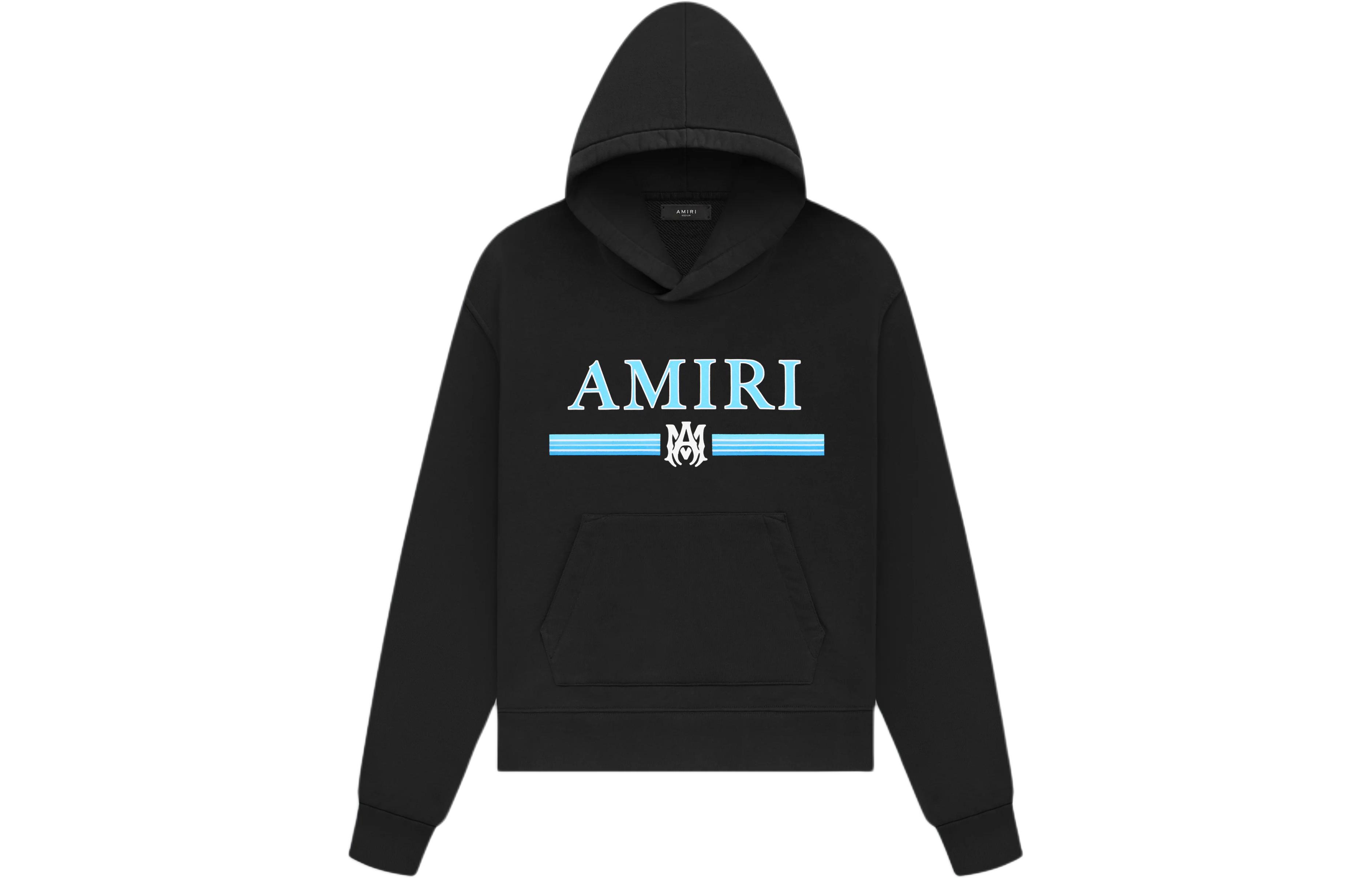 AMIRI SS24 Black Logo Hoodie Pullover Sweater Long Sleeve PS24MJL008-001