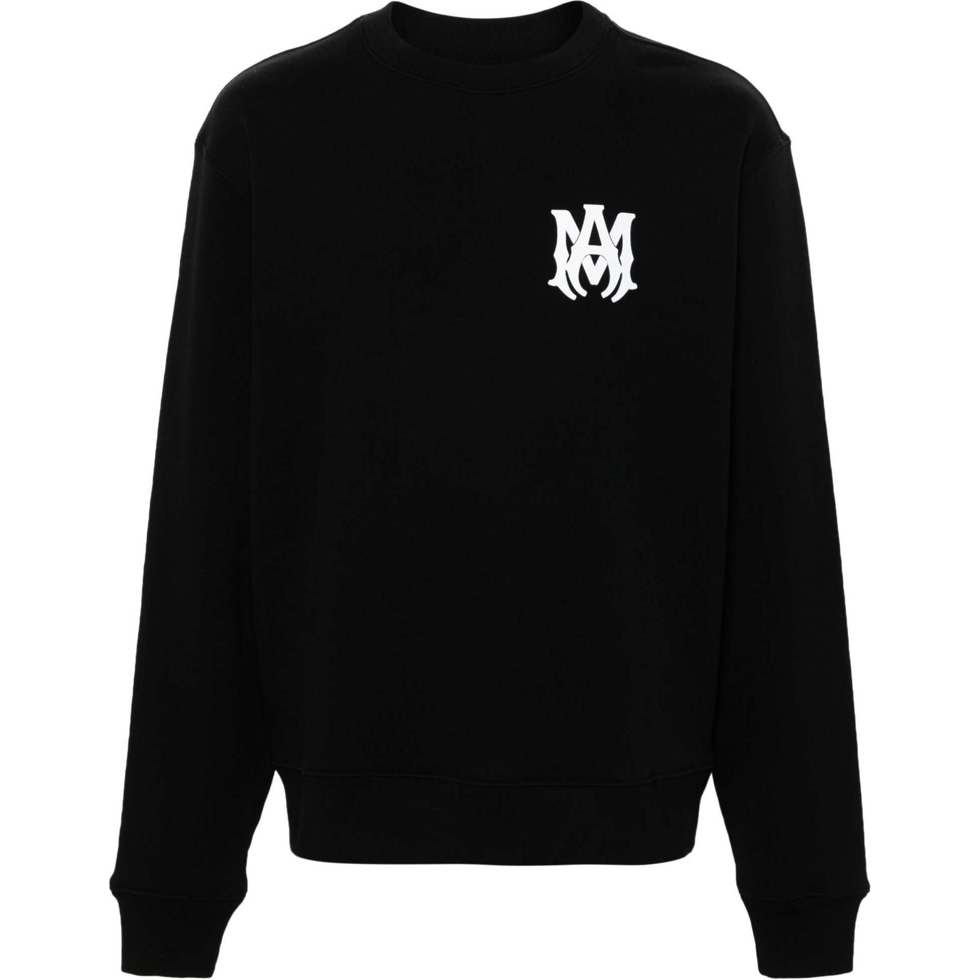 AMIRI SS24 Black Logo Print Crewneck Long Sleeve Cotton Sweatshirt AMJYCW1038-BLACK