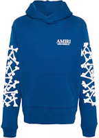 AMIRI SS24 Blue Graphic Print Oversized Hoodie Pullover for Men. AMJYHD1051-BLUE AMIRI SS24 Blue Graphic Print Oversized Hoodie Pullover for Men. AMJYHD1051-BLUE