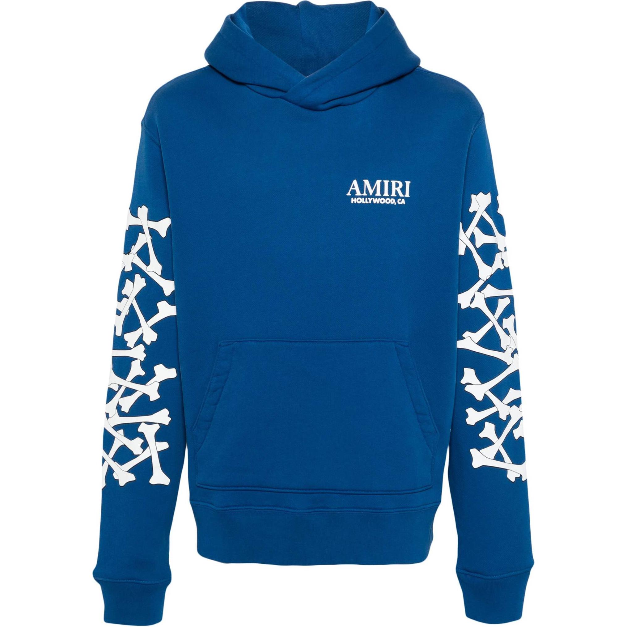 Order AMIRI 男士SS24藍色圖案印花寬鬆連帽上衣。 AMJYHD1051-BLUE