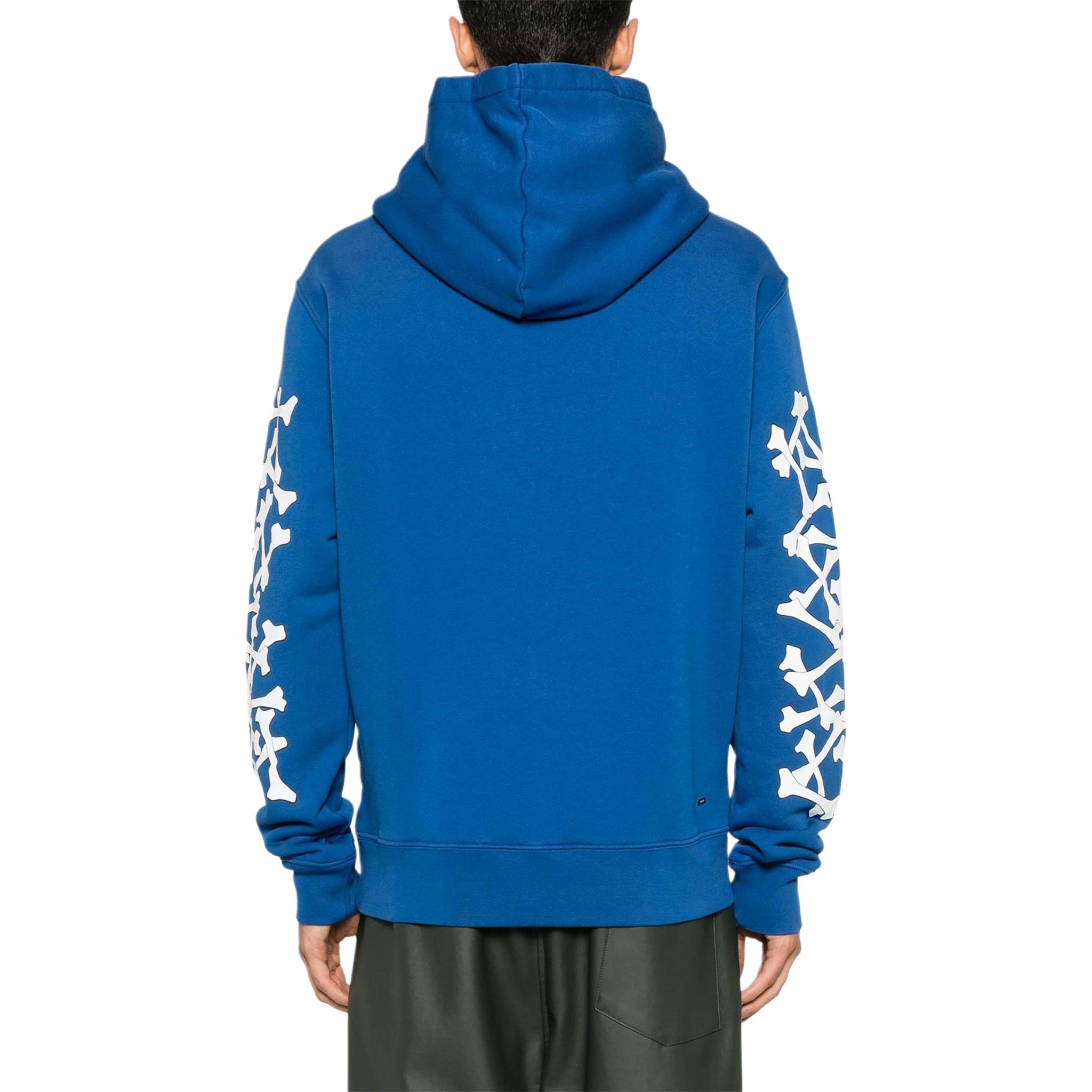 Shop AMIRI 男士SS24藍色圖案印花寬鬆連帽上衣。 AMJYHD1051-BLUE