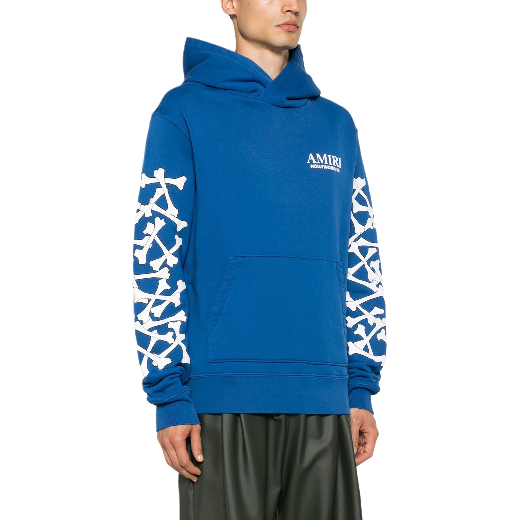 Purchase AMIRI 男士SS24藍色圖案印花寬鬆連帽上衣。 AMJYHD1051-BLUE