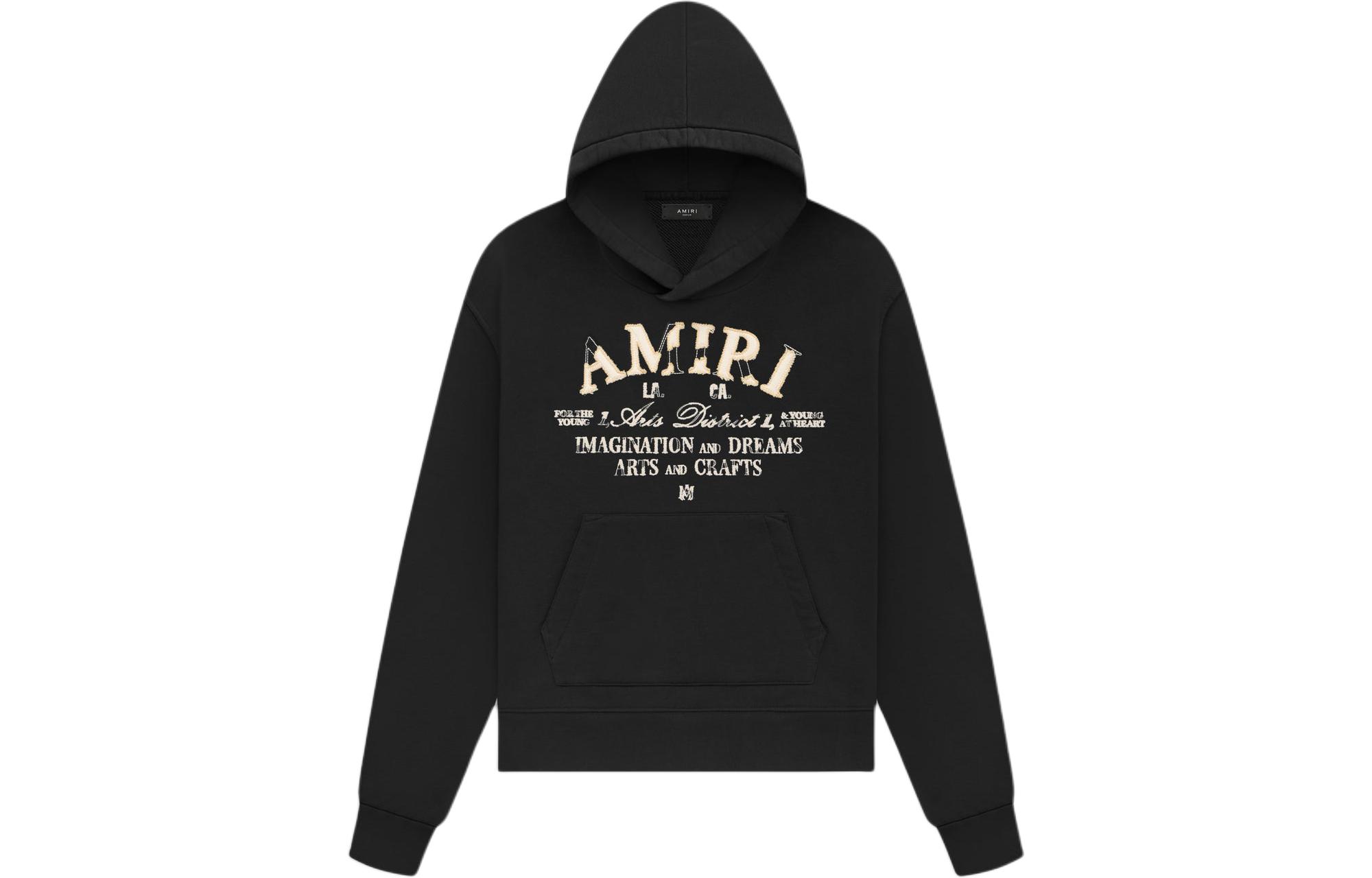 AMIRI SS24 Letter Print Oversized Hoodie Black AMJYHD1001-001