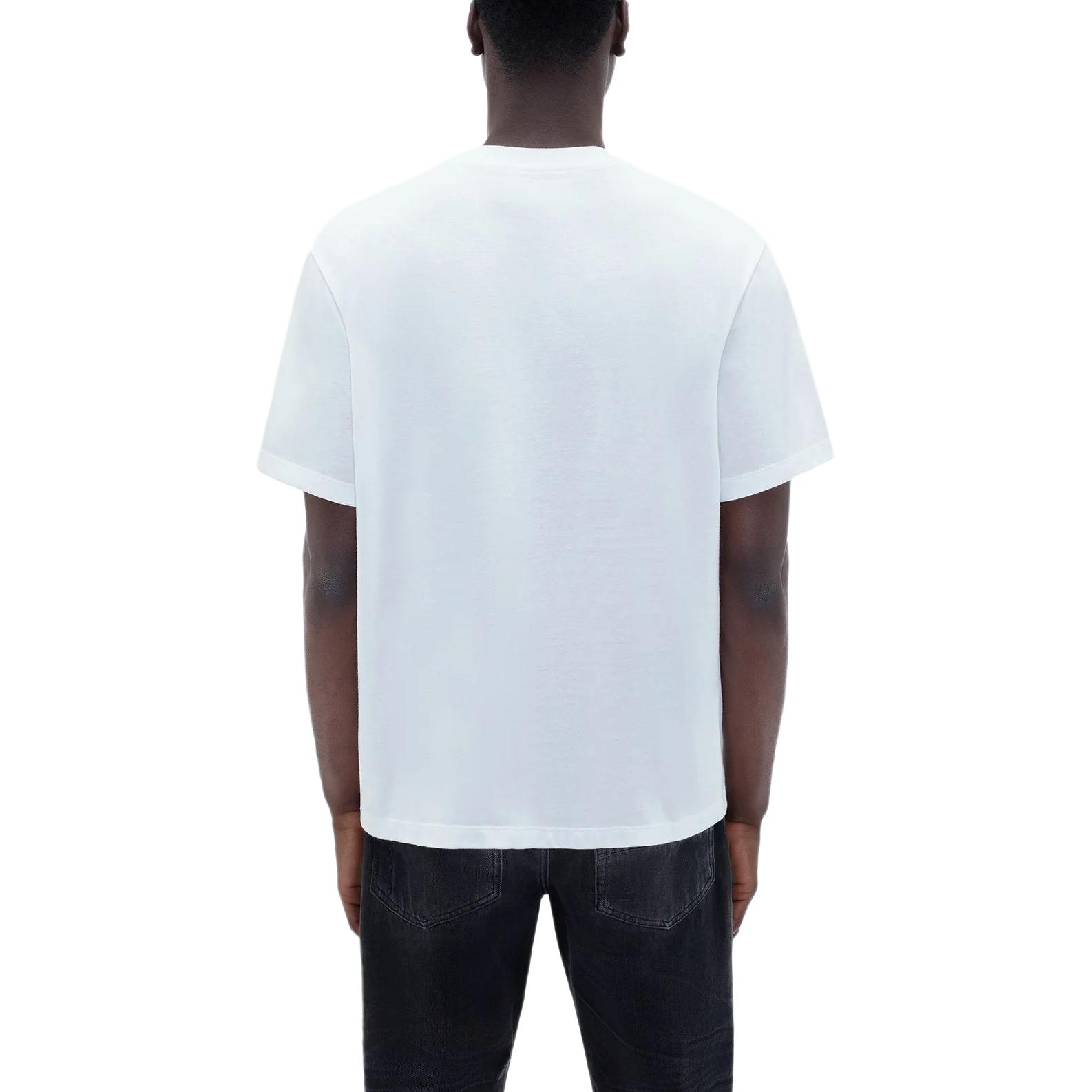 Shop AMIRI SS24 Ma Bar 白色刺繡標誌短袖T恤 圓領T-shirt。 PS24MJL007-100