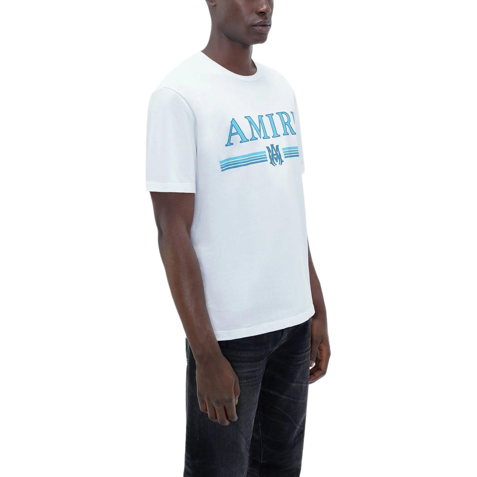 Purchase AMIRI SS24 Ma Bar 白色刺繡標誌短袖T恤 圓領T-shirt。 PS24MJL007-100