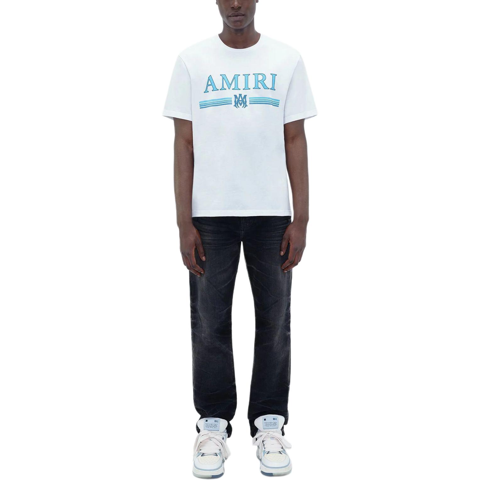 Details for AMIRI SS24 Ma Bar 白色刺繡標誌短袖T恤 圓領T-shirt。 PS24MJL007-100