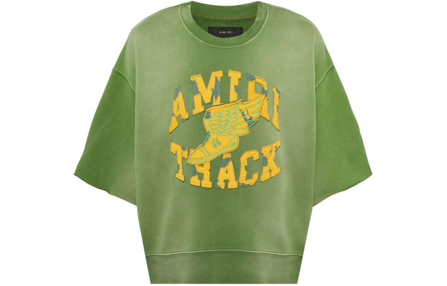 AMIRI SS24 Oversized Drop-Shoulder Crewneck Tee Green AMJYCW1003-310