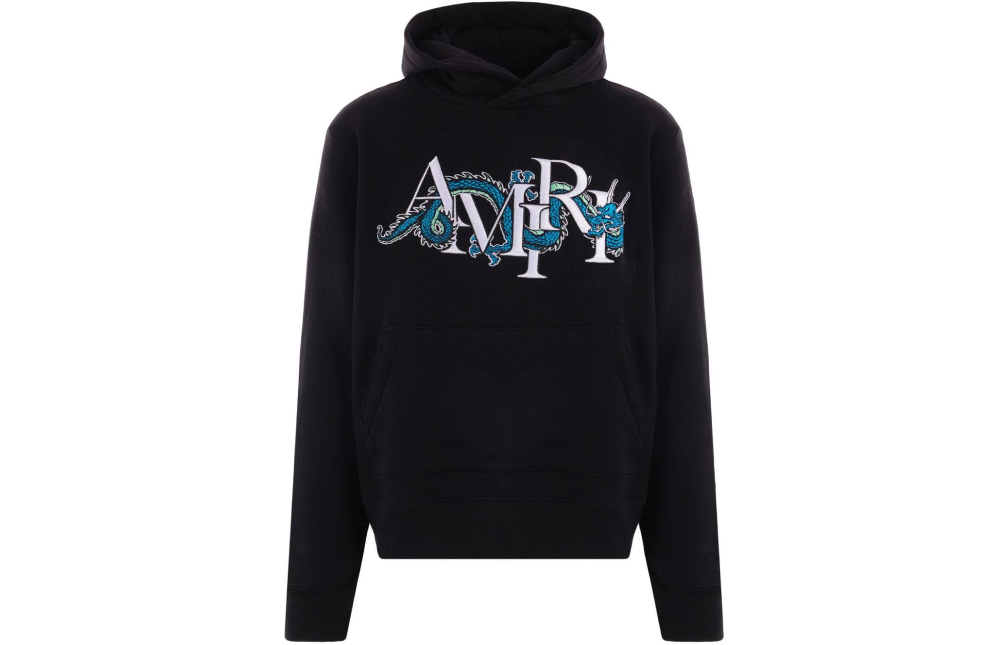 AMIRI SS24 Year of the Dragon Logo Hoodie Black Pullover AMJYHD1004-001