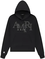 AMIRI Staggered Logo Hoodie Black Pullover Sweatshirt PS24MJL016-001 AMIRI Staggered Logo Hoodie Black Pullover Sweatshirt PS24MJL016-001