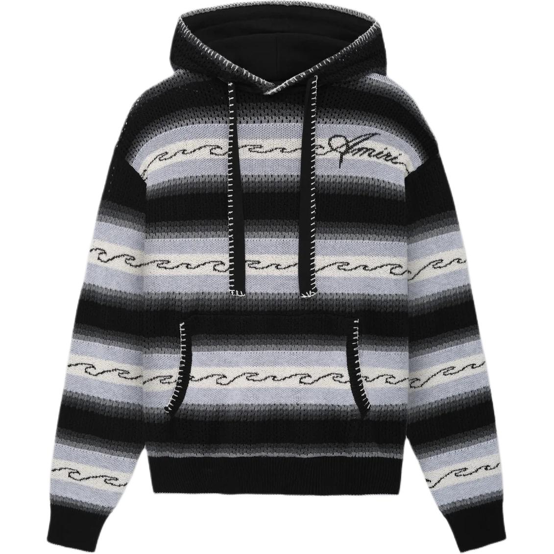 AMIRI Striped Black and White Hoodie AMKNHD1003-001