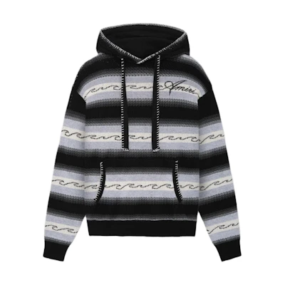 AMIRI Striped Black and White Hoodie AMKNHD1003-001