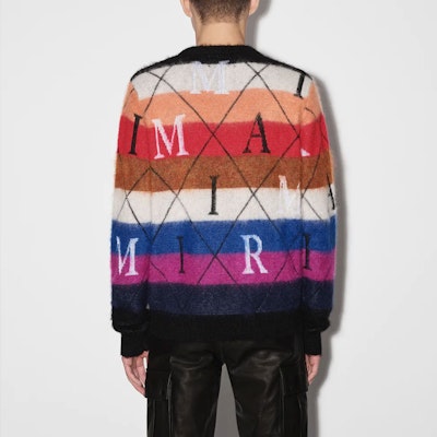 AMIRI 條紋字母 Mohair 羊毛衫 圓領毛衣. PS23MKL010-900 Shop AMIRI 條紋字母 Mohair 羊毛衫 圓領毛衣. PS23MKL010-900