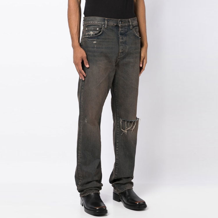 AMIRI Vintage Distressed Straight-Leg Jeans Men PS23MDF008-DARK 圖 4