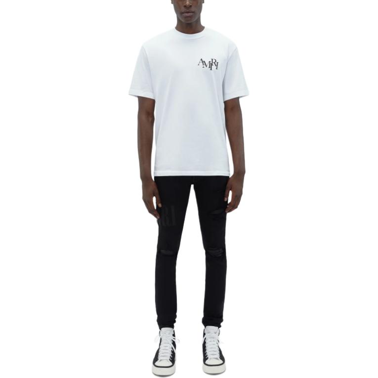 Purchase AMIRI 蜡标破洞修身牛仔裤 黑色 AMDNSY1010-001