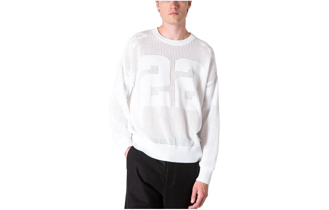 AMIRI White Crewneck Pullover Sweatshirt with Numeric Print for Men PF23MKL014-100
