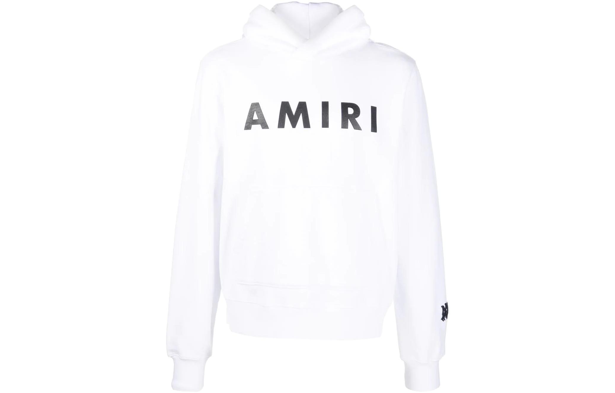 AMIRI White Hoodie with Logo Print Design PF22MJL035100