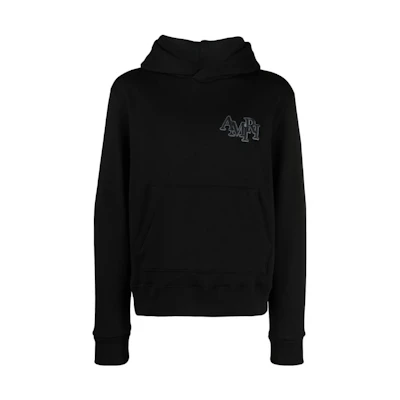 AMIRI Browns FW23 Intertwined Logo Patch Hoodie Unisex Black EXMJG029001