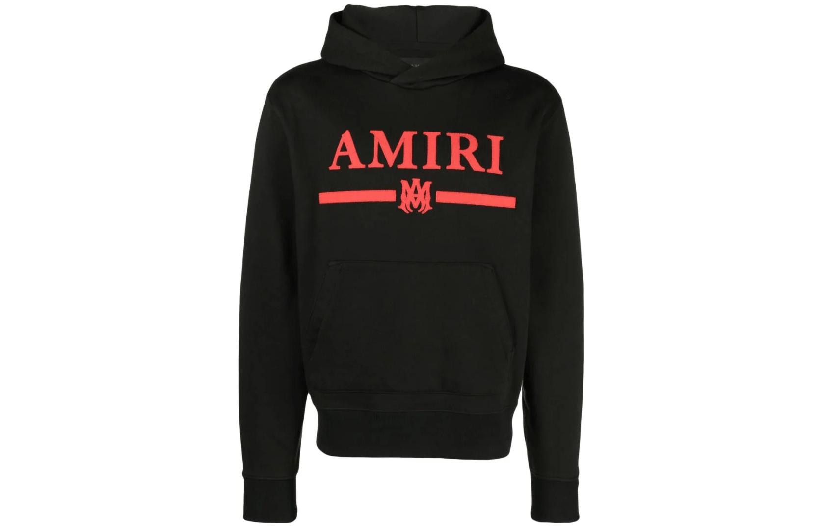 AMIRI Browns FW23 Logo Bar Print Hoodie Unisex Black AW23MJG035009