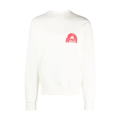 AMIRI Browns FW23 Vinyl Logo Print Crewneck Sweatshirt Unisex White EXMJC009
