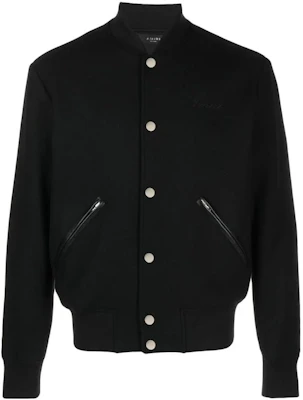AMIRI x Browns FW23 Wool Logo Embroidered Bomber Jacket Unisex Black AW23MOS098 Buy AMIRI x Browns FW23 Wool Logo Embroidered Bomber Jacket Unisex Black AW23MOS098