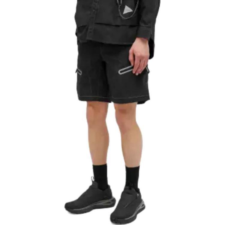 Lookbook 앤드 원더 블랙 엘라스틱 허리 캐주얼 쇼츠 5744152142-010