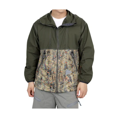 and wander Green Printed Zip-Up Hoodie Jacket 5744121110-040