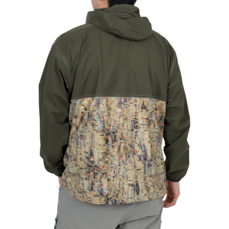 Lookbook アンドワンダー グリーン プリント ジップアップ フーディ ジャケット 5744121110-040