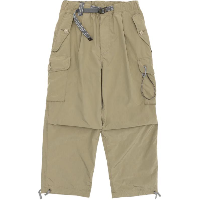 and wander  Khaki Loose-Fit Casual Pants with Solid Color Design 5744182169043