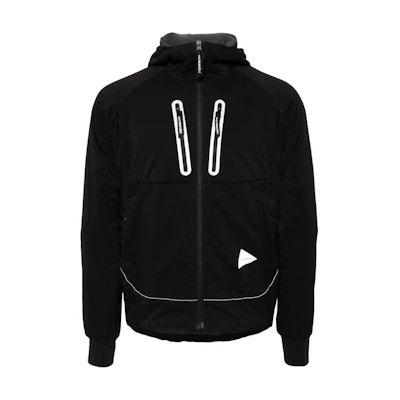 And Wander Logo Print Hooded Full-Zip Jacket Black 5743231014-010
