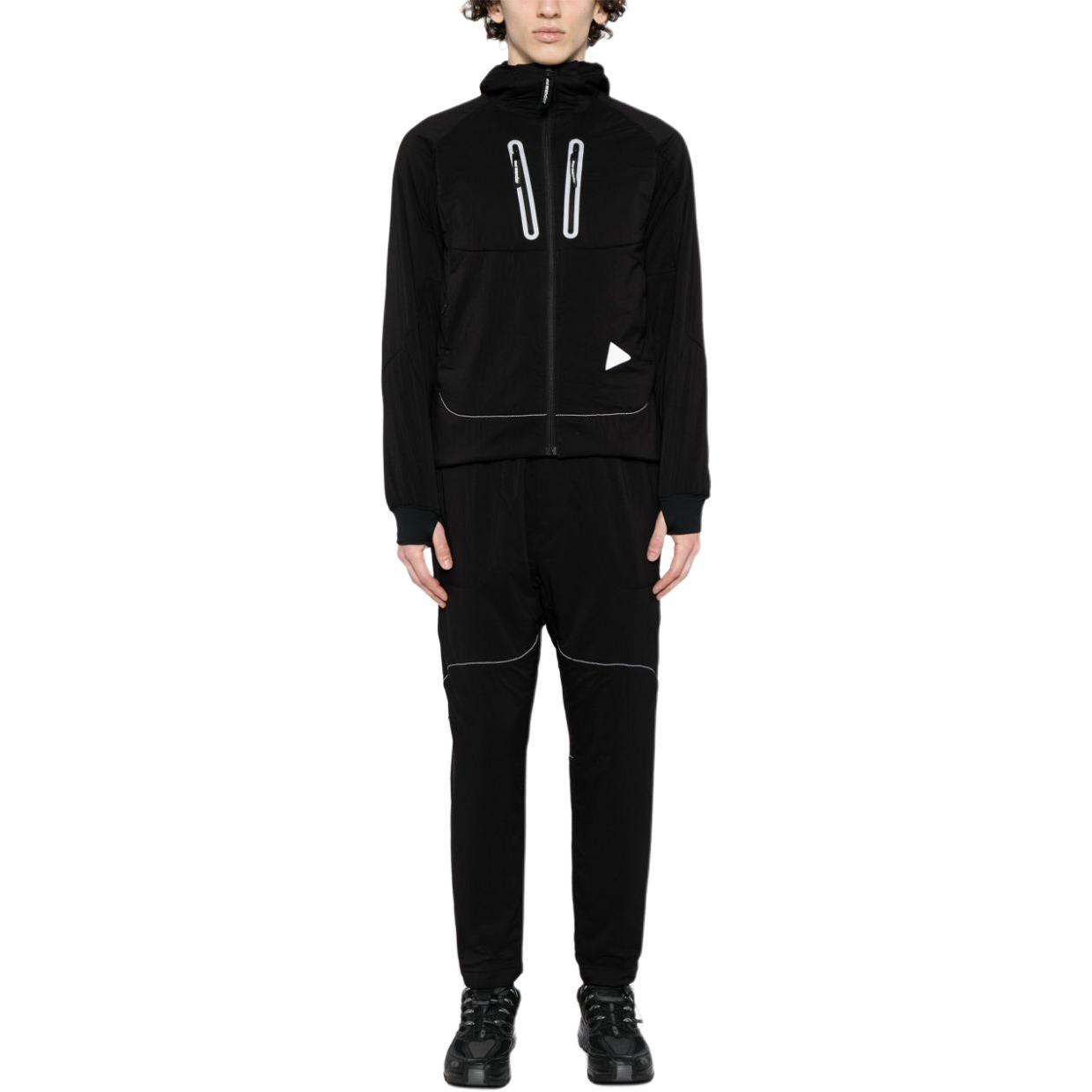 Lookbook And Wander Jaket Zip Penuh Berhud Cetak Logo Hitam 5743231014-010