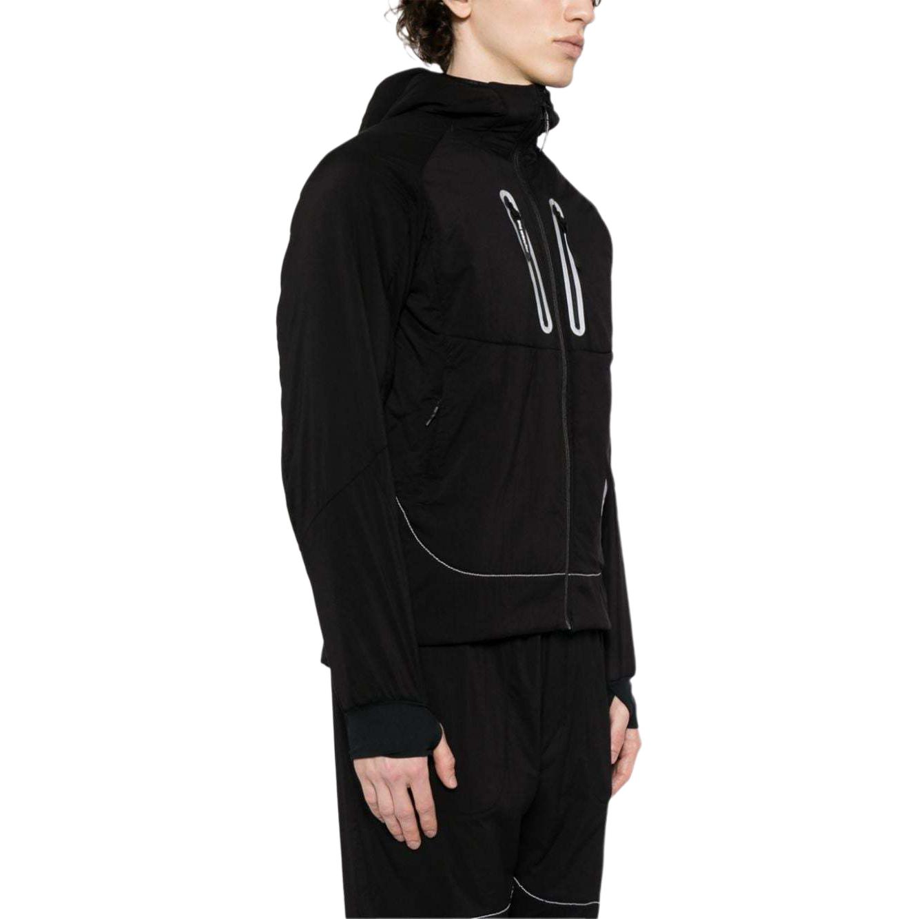 Purchase And Wander Jaket Zip Penuh Berhud Cetak Logo Hitam 5743231014-010