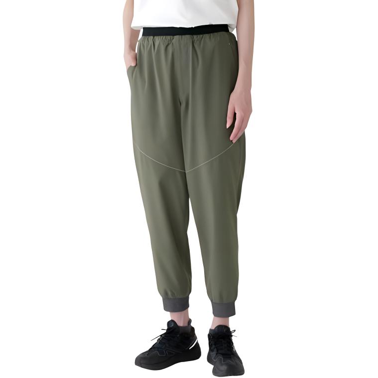 Lookbook and wander Seluar Kasual Longgar Pinggang-Tinggi Elastik Warna Khaki 5744152297-180