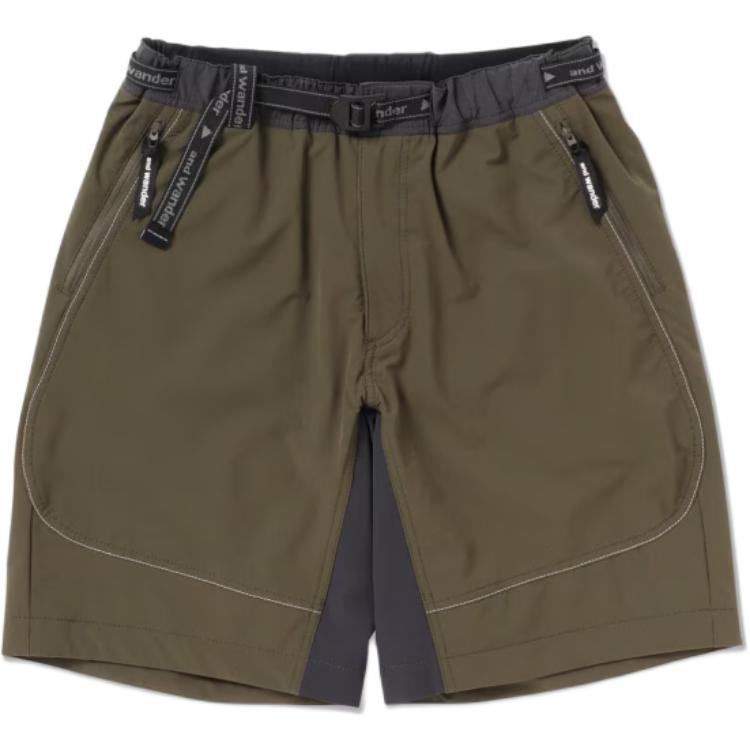 and wander  Mid-Waist Loose Zipper Casual Shorts Green 5744122109-180