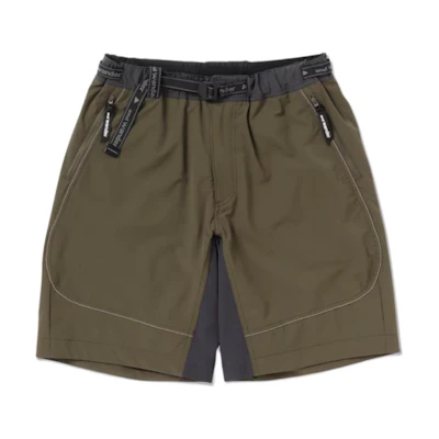 and wander Mid-Waist Loose Zipper Casual Shorts Green 5744122109-180