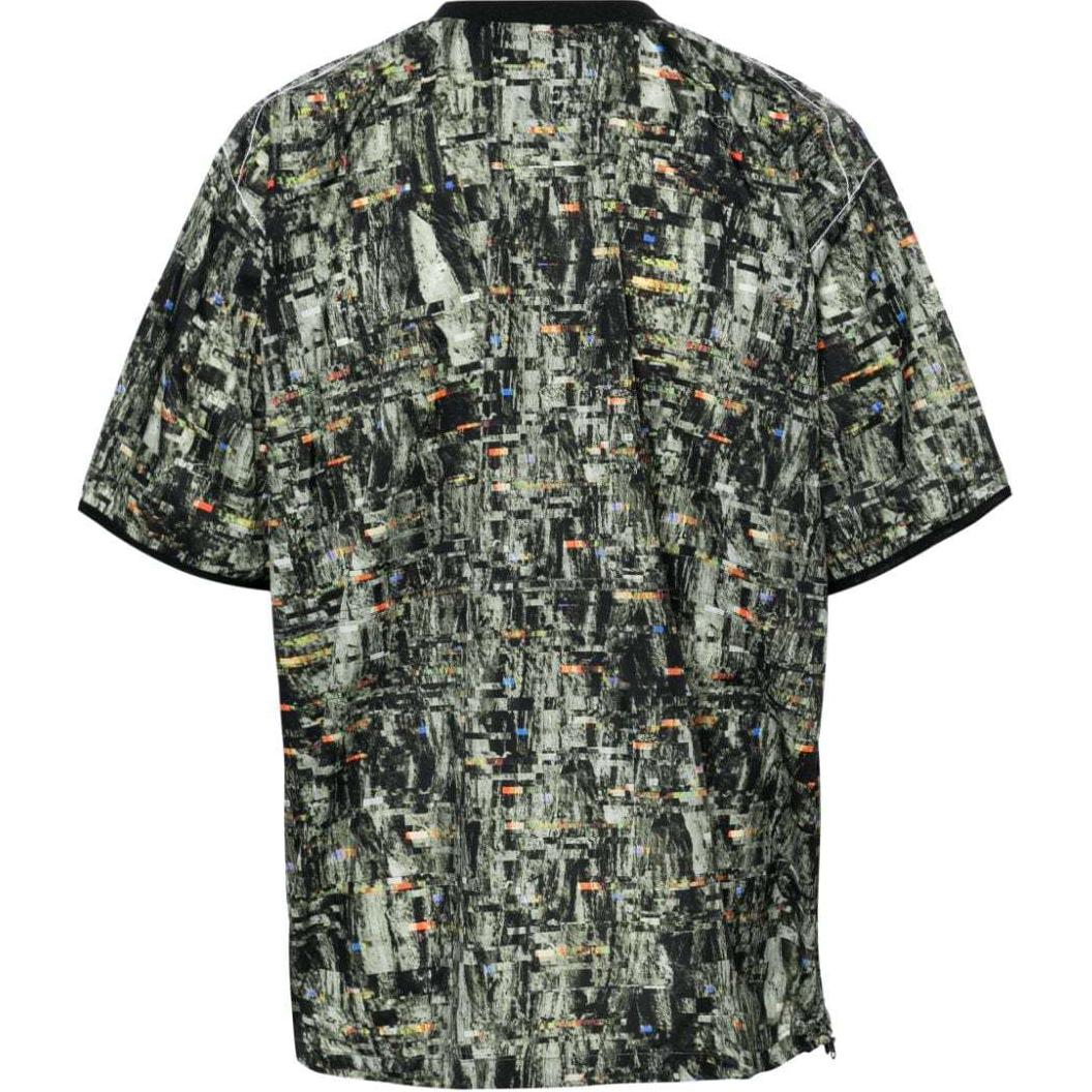 Lookbook and wander Kemeja-T Leher Bulat Corak Camo Mosaic Hitam 5744121111