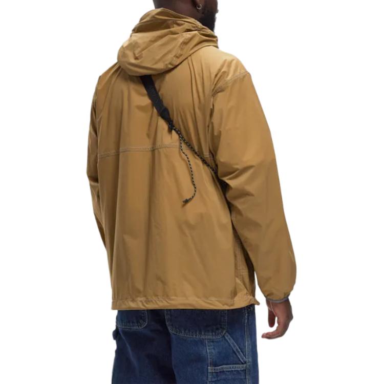 Details for and Wander イエロー 無地 フード付き ジップアップ ゆったりフィット ジャケット 5744121112-040