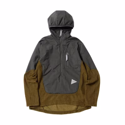 and wander Alpha Direct Pullover Hoodie Unisex Khaki Long-Sleeve Patchwork 5742241320-180