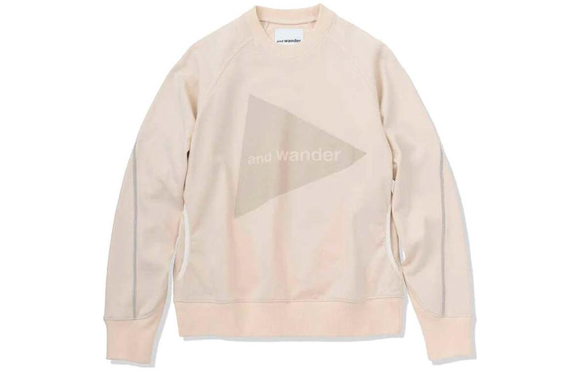 and wander Beige Crewneck Pullover Casual Long-Sleeve Sweatshirt 5741284002031