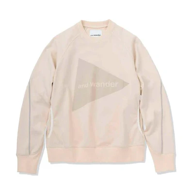 and wander Beige Crewneck Pullover Casual Long-Sleeve Sweatshirt 5741284002031