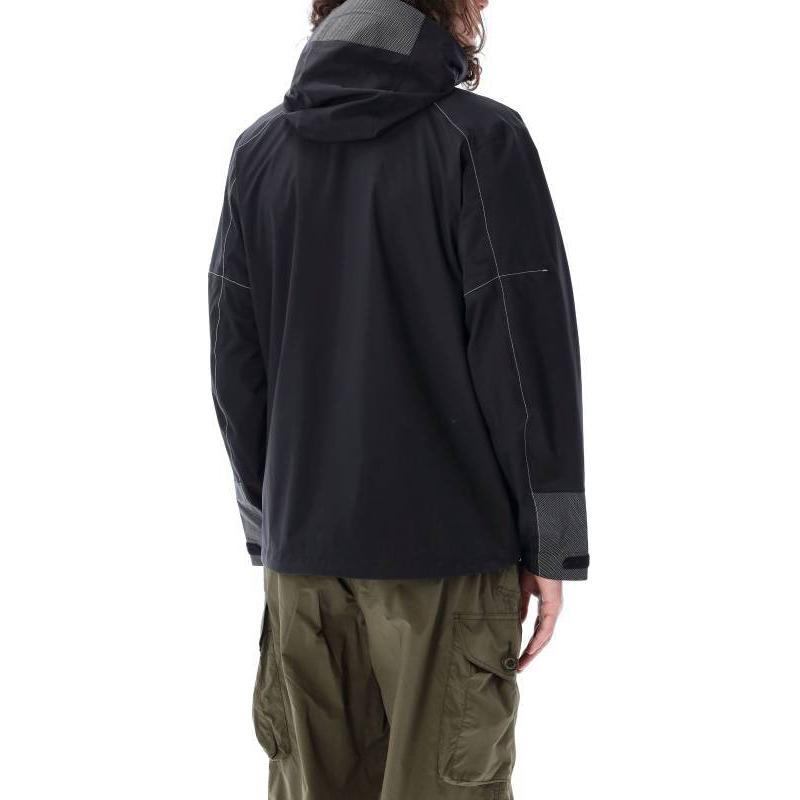 Lookbook and wander Jaket Hoodie Garis Warna Hitam Colorblock 5744111101P010