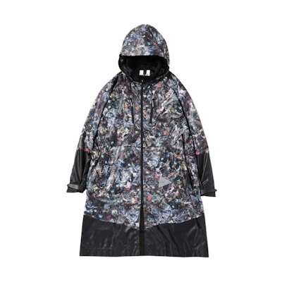 and wander Black Full-Print Mid-Length Zip Hoodie Jacket 574022100700010